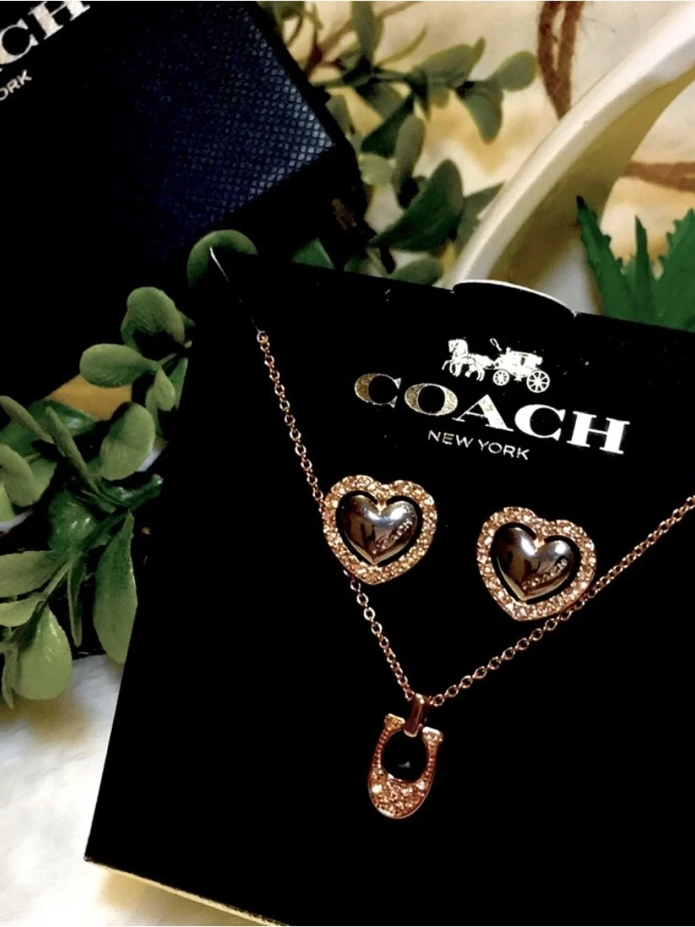 🐴Coach® Stunning Rose Gold Necklace Set🐴